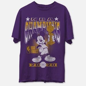 Los Angeles Lakers 2020 Champions Mickey Mouse Disney Junk Food Shirt - Purple L
